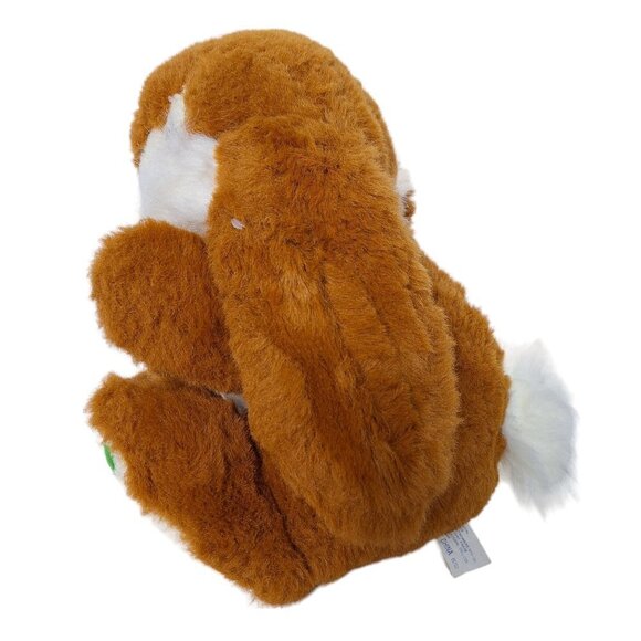 MTY International Brown White Easter Bunny Rabbit Carrot Feet Plush Bow 12" - Picture 4 of 7